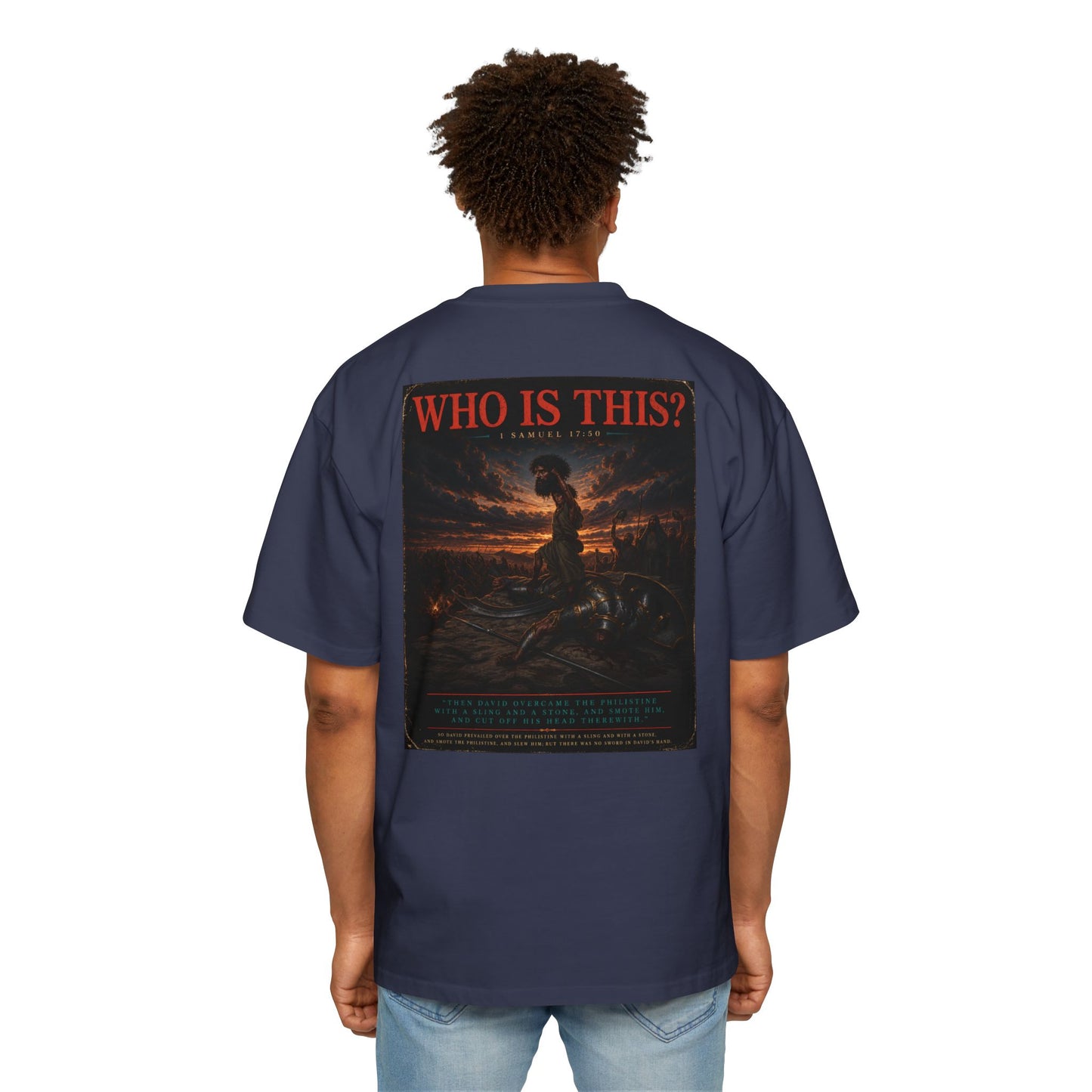 Oversized Tee — "WHO IS THIS?" Vintage Mythic Poster Graphic