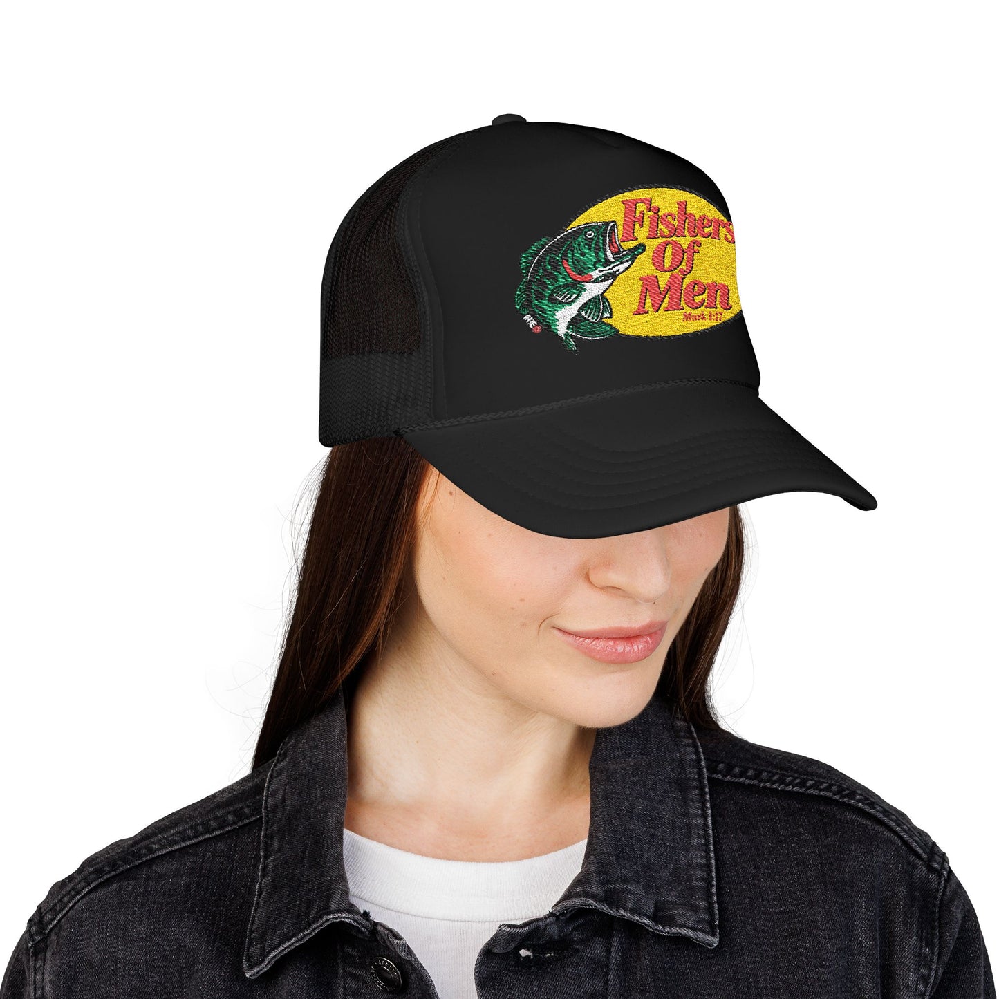 Fishers of Men Trucker Hat – Vintage Bass Fishing Foam Cap