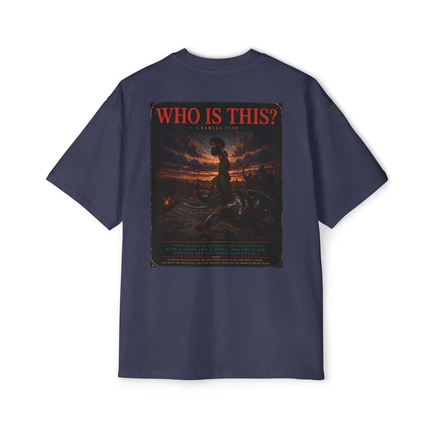 Oversized Tee — "WHO IS THIS?" Vintage Mythic Poster Graphic