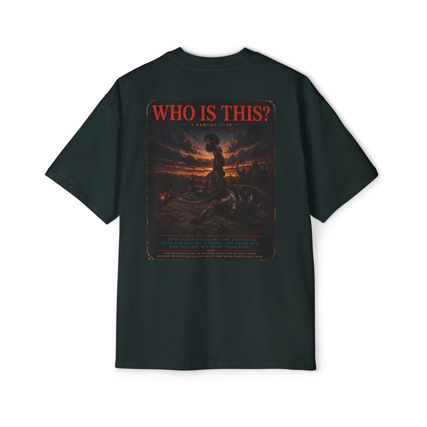 Oversized Tee — "WHO IS THIS?" Vintage Mythic Poster Graphic